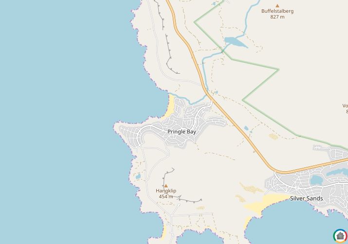 Map location of Pringle Bay